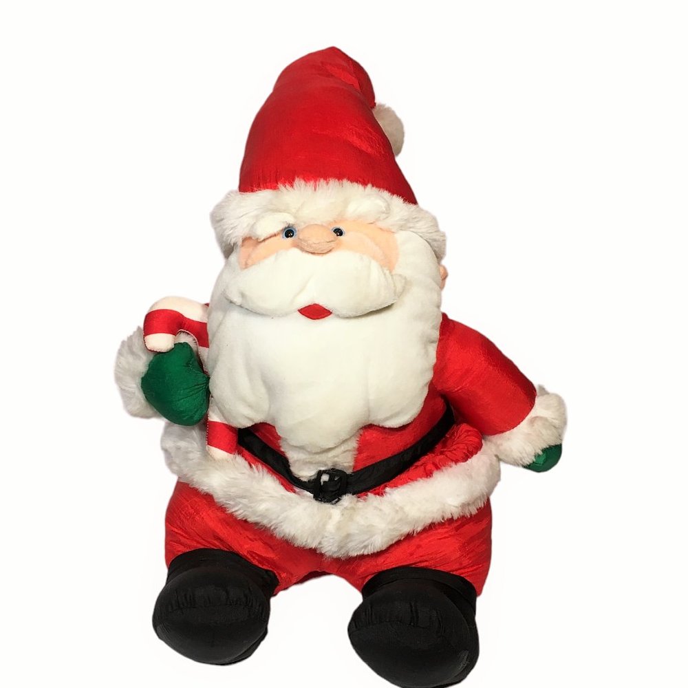 Stuffins Santa Claus LARGE Plush Vintage 1993 Nylon Stuffed Puffy Doll *27" RARE